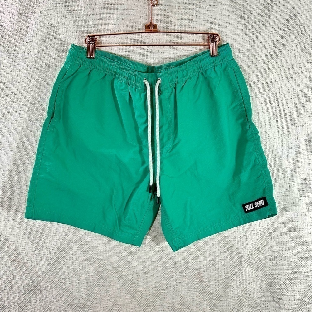 Full Send green waist tie shorts size L